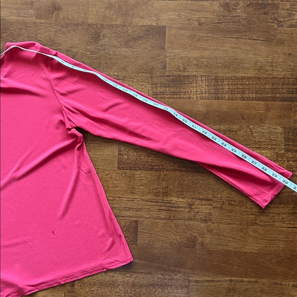 Eileen Fisher 100% silk bright coral sheer long sleeve top size small - Picture 3 of 9